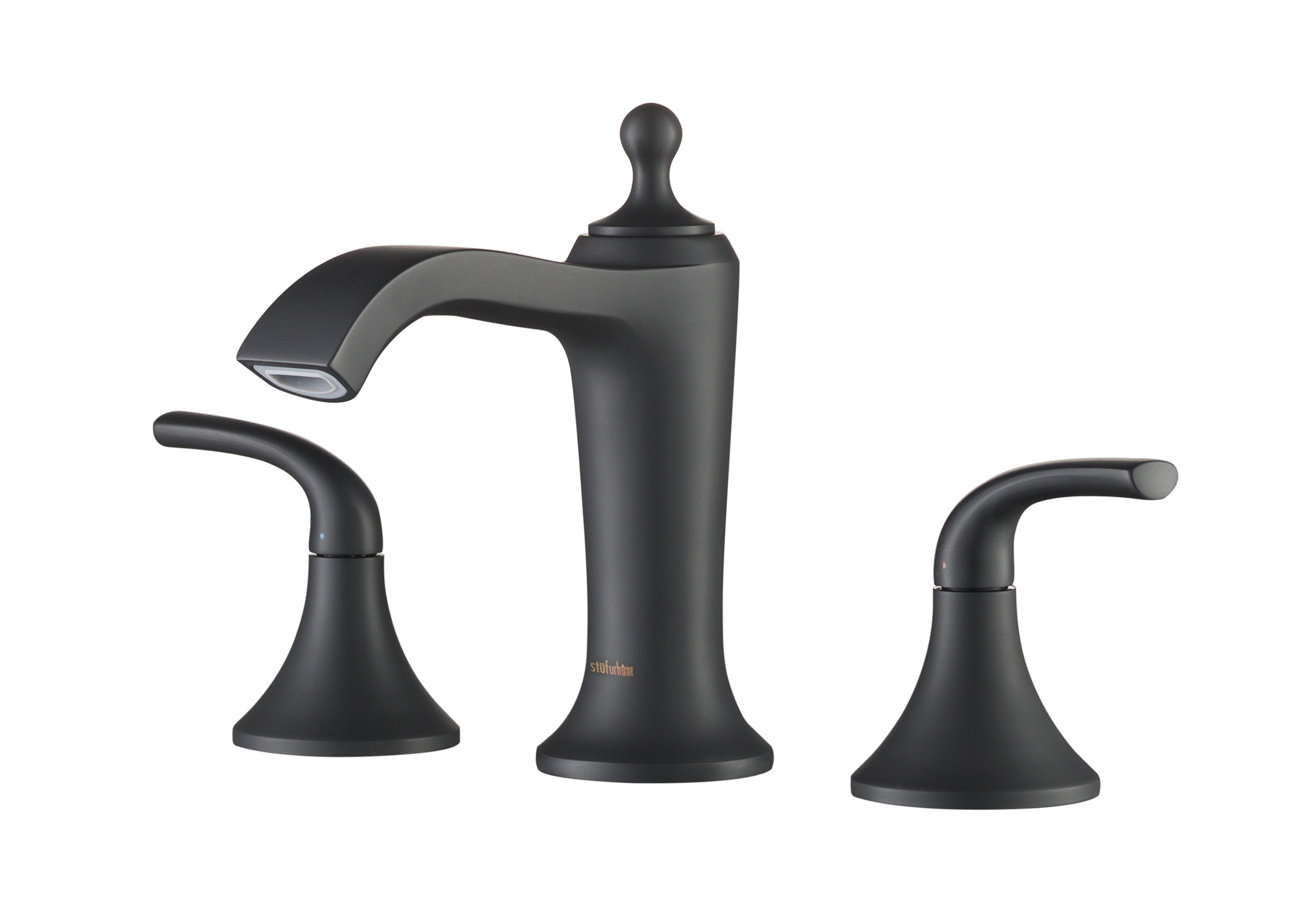 Stufurhome Brantley Chrome Bathroom Faucet Set in Matte Black