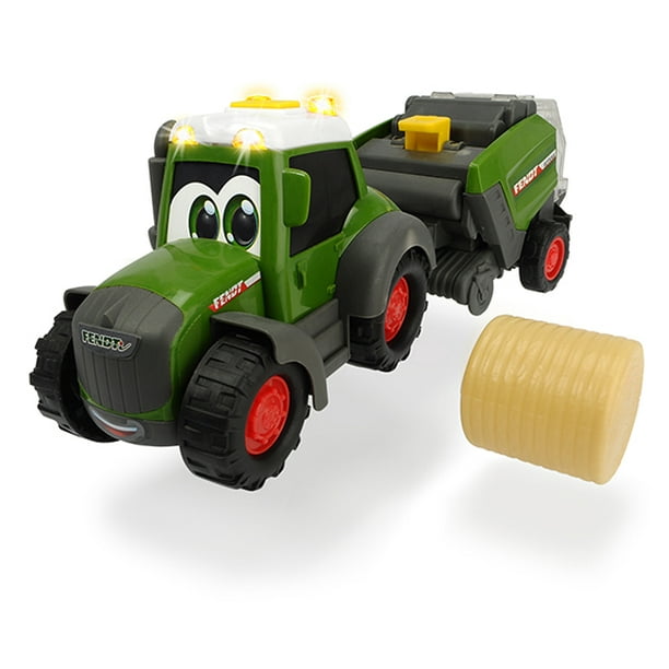 Dickie Toys Happy Fendt Tractor With Hay Baler Lights And Sounds