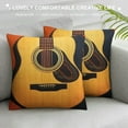 thumbnail image 3 of Leisuo Throw Pillow Covers Retro Music Guitar Vintage Music Decorative Square Pillowcases Cushion Cover (RM-Guitar) white, 3 of 5