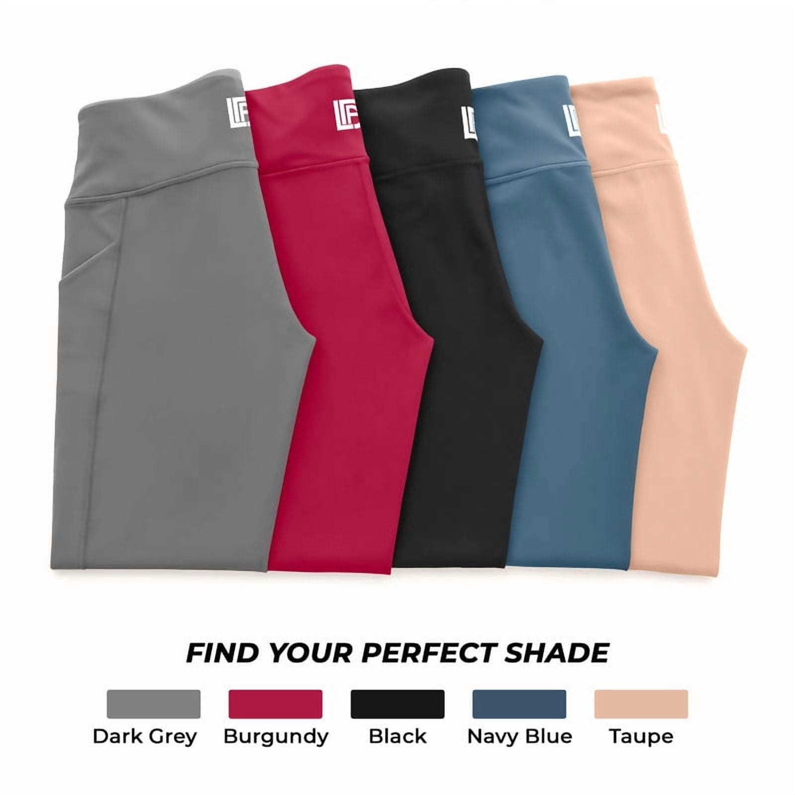 Lux Decor Women's High Waist Leggings with Pockets - Buttery Soft 4-Way Stretch Tummy Control Non-See-Through Squat Proof Yoga Pants for Workout, Gym & Running, Dark Grey - XL (US)