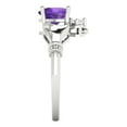 thumbnail image 3 of 1.05 ct Heart Cut Natural Amethyst Claddagh Engagement Ring for Women in 18K White Gold, 3 of 5