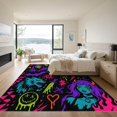 thumbnail image 3 of ODIKA 9'x12' Washable Area Rug Gothic Fantasy Themed Artistic Design Intricate Motifs with Skulls, Eyes, for Dining Room, Basement, Large Office, Non-Slip Chair-Friendly, 3 of 7
