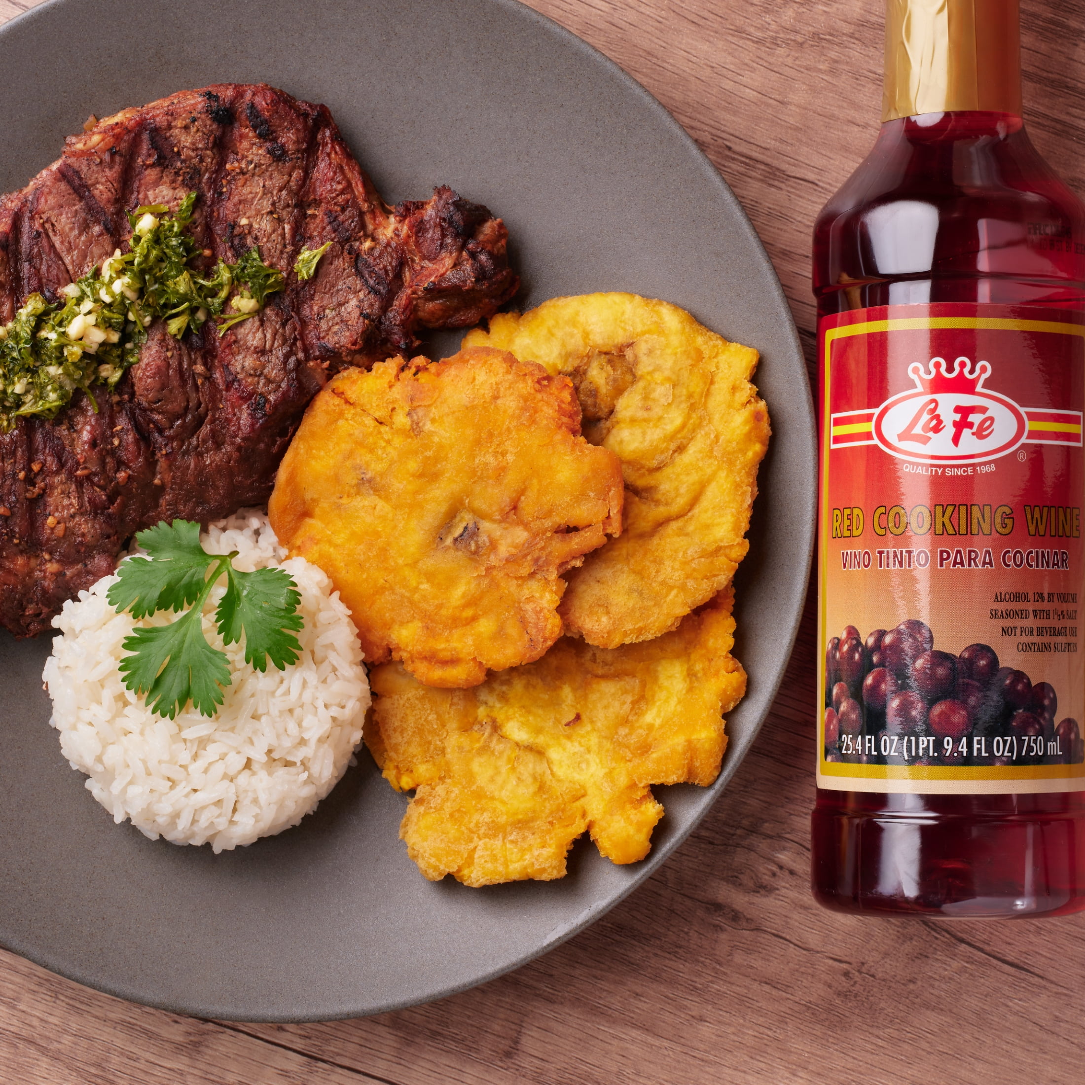 La Fe Red Cooking Wine 9.4 oz Bottle, Ideal for Cooking and Marinades