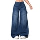 thumbnail image 3 of Vaqueros Rectos de Tiro Bajo para Mujer, Estilo Boyfriend, Holgados e Informales, con Pierna . Azul M, 3 of 8