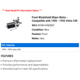 thumbnail image 2 of Front Windshield Wiper Motor - Compatible with 1990 - 1993 Volvo 240 1991 1992, 2 of 2
