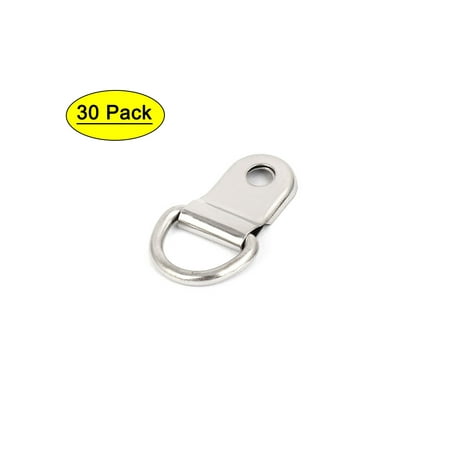 

Uxcell 25mm x 15mm Metal D-Rings Screw Mounted Frame Photo Hangers Hooks 30pcs