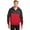 True Red/ Black, variant on Sport-Tek Men's Hybrid Full-Zip athletic hoodies