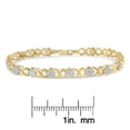 thumbnail image 6 of 10k Yellow Gold-Plated Sterling Silver 1ct TDW Diamond Floral Cluster Link Bracelet (H-I, I3), 6 of 7