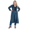thumbnail image 3 of Plus Size Long Duster Open Front Knit Cardigan, 3 of 9
