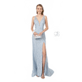 thumbnail image 4 of Women's Elizabeth K Metallic Lace Mermaid Dress Gl2898 Rose Pink Gold Size M, 4 of 4