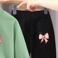 thumbnail image 4 of TOWED22 Toddler Girl Clothes Kid Fall Outfit Ruffle Sleeve Shirt Top Floral Pants Winter Clothing Set,Light Green,3-4 Y, 4 of 5