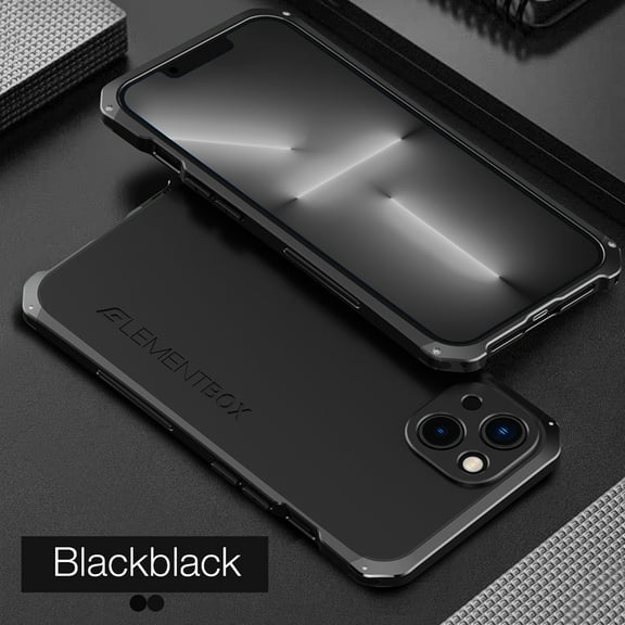 SaniMore for iPhone 13 6.1" 2021 Case, Heavy Duty Protective Alloy Frame Rugged Frosted PC Backplane Drop Resistant Shockproof Anti-scratch Slim Lightweight Hybird Case for iPhone 13 6.1" 2021, Black