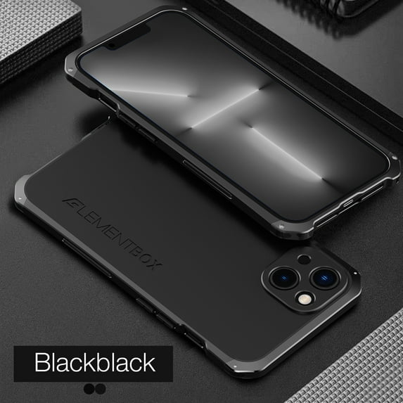 SaniMore for iPhone 14 Plus 6.7" 2022 Case, Heavy Duty Protective Alloy Frame Rugged Frosted PC Backplane Drop Resistant Shockproof Anti-scratch Slim Lightweight Hybird Case, Black