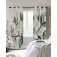 thumbnail image 3 of White Floral Blackout Curtains 45 Inches Long for Bedroom, Botanical Magnolia Flower Leaves Butterfly Thermal Insulated Room Darkening Black Out Window Curtain Panels Grommet Drapes for Living Room, 3 of 8