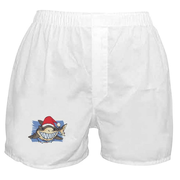 CafePress - Christmas Shark Boxer Shorts - Men's Novelty Boxer Shorts