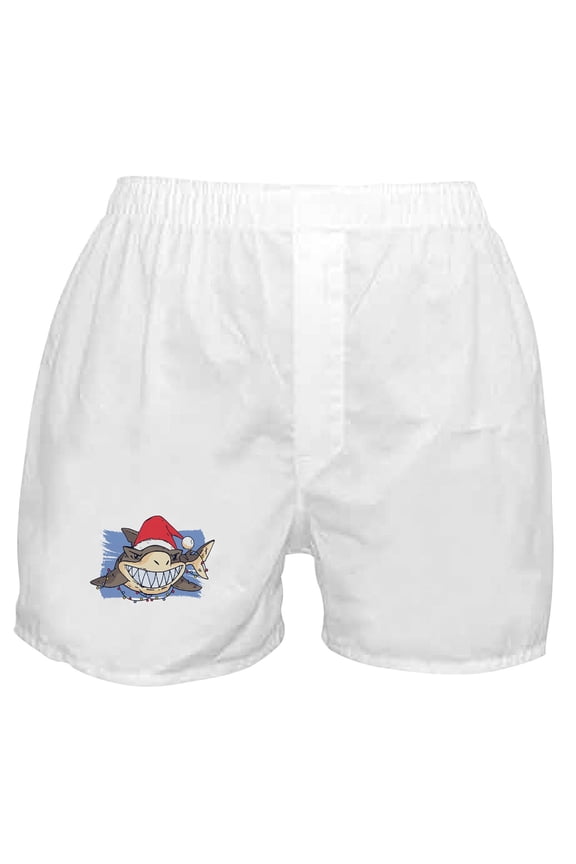 - Christmas Shark Boxer Shorts - Men's Novelty Boxer Shorts