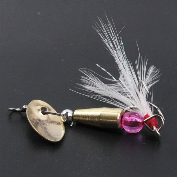 Ourlova Fishing Bait 3.5g Spinner With Fish Scale Pattern Metal Spoon Lure Hard Fishing Bait Treble Hook 3.5g
