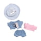 thumbnail image 3 of Chaqueta de muñeca,Muñecas de 17 cm,trajes ,ropa de moda,juguetes,Muñecas para niñas Trajes de mezclilla Ropa para muñecas,Accesorios para muñecas con sombrero de rayas, 3 of 8