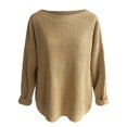 thumbnail image 2 of Vedolay Sweaters Women's Sweaters Casual Crewneck Long Sleeve Lightweight Pullover Tops,Khaki L, 2 of 4