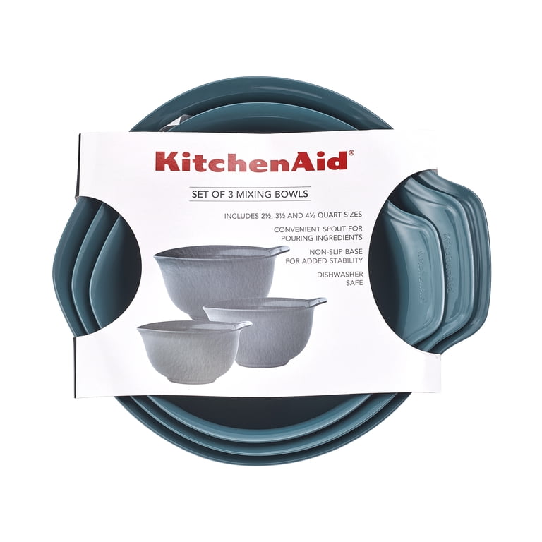 KitchenAid 3-Piece Nesting Plastic Mixing Bowls, Agave photo 6
