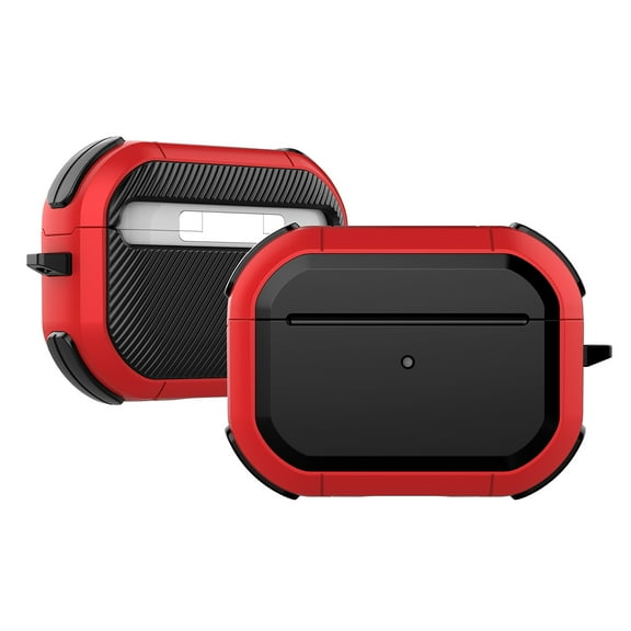 ELEHOLD for Airpods Pro 2nd Gen (2022) Case, Slim Fit Protective Hard Cover Supports Wireless Charging Front LED Visible Full Body Shockproof Hard Case with Keychain,Red
