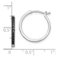 thumbnail image 2 of 925 Sterling Silver Polished Prong set Black Diamond Hoop Earrings 20x20mm Wide 2mm Thick Hoop Earring for Women, 2 of 2