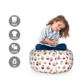 thumbnail image 2 of Dessert Storage Toy Bag Chair, Ornamental Pattern of Tasty Yummy Colorful Muffins on Background with Little Dots, Stuffed Animal Organizer Washable Bag, Large Size, Multicolor, by Ambesonne, 2 of 3