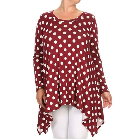 Women's Plus Size Trendy Style Long Sleeves Printed Tunic Top