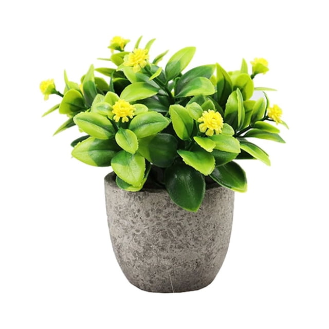 kurtrusly Realistic Artificial Succulent Low Maintenance Elegant Easy To Clean Artificial Money Tree In Pot newyellowbabysbreath 1Set