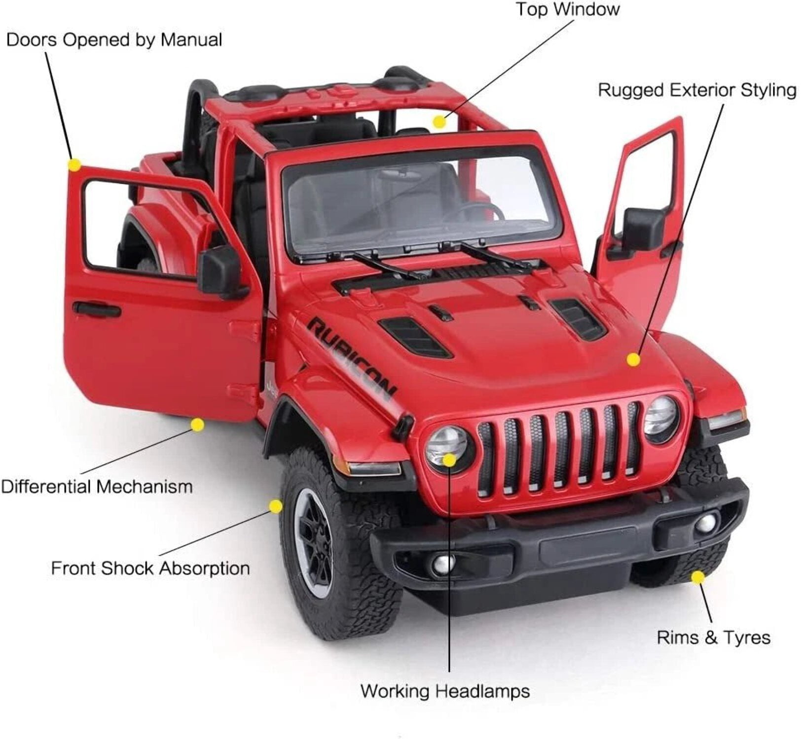 1:14 Jeep Wrangler JL RC Off-Road Car 2.4G Red
