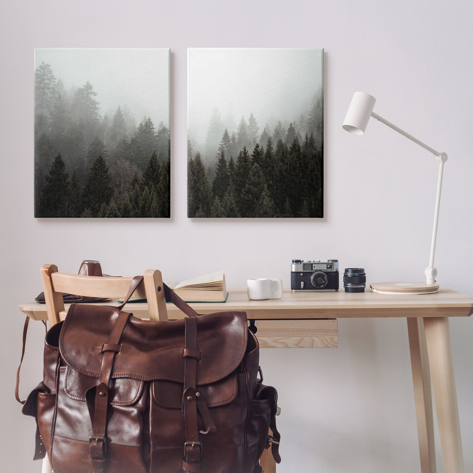 Stupell Industries Serene Mountainous Forest Trees Nature Hazy Sky Canvas Wall Art, 24 x 30, Design by Kim Allen