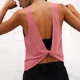 thumbnail image 5 of WCJM Women's Tanks and Camis Open Back Tank Top for Women Athletic Workout Yoga Top Sleeveless Backless Summer Slim Basic(Hot Pink,L), 5 of 7