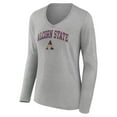 thumbnail image 2 of Women's Gray Alcorn State Braves Campus Long Sleeve V-Neck T-Shirt, 2 of 3