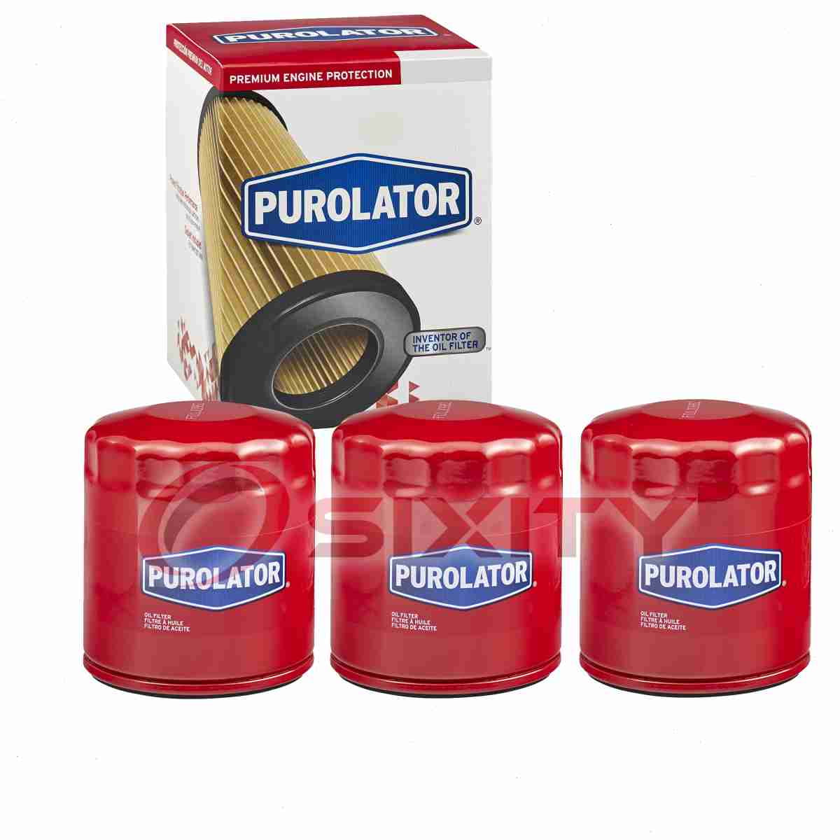 3 pc Purolator L10241 Engine Oil Filters for 130 61348 Oil Change Lubricant Filters