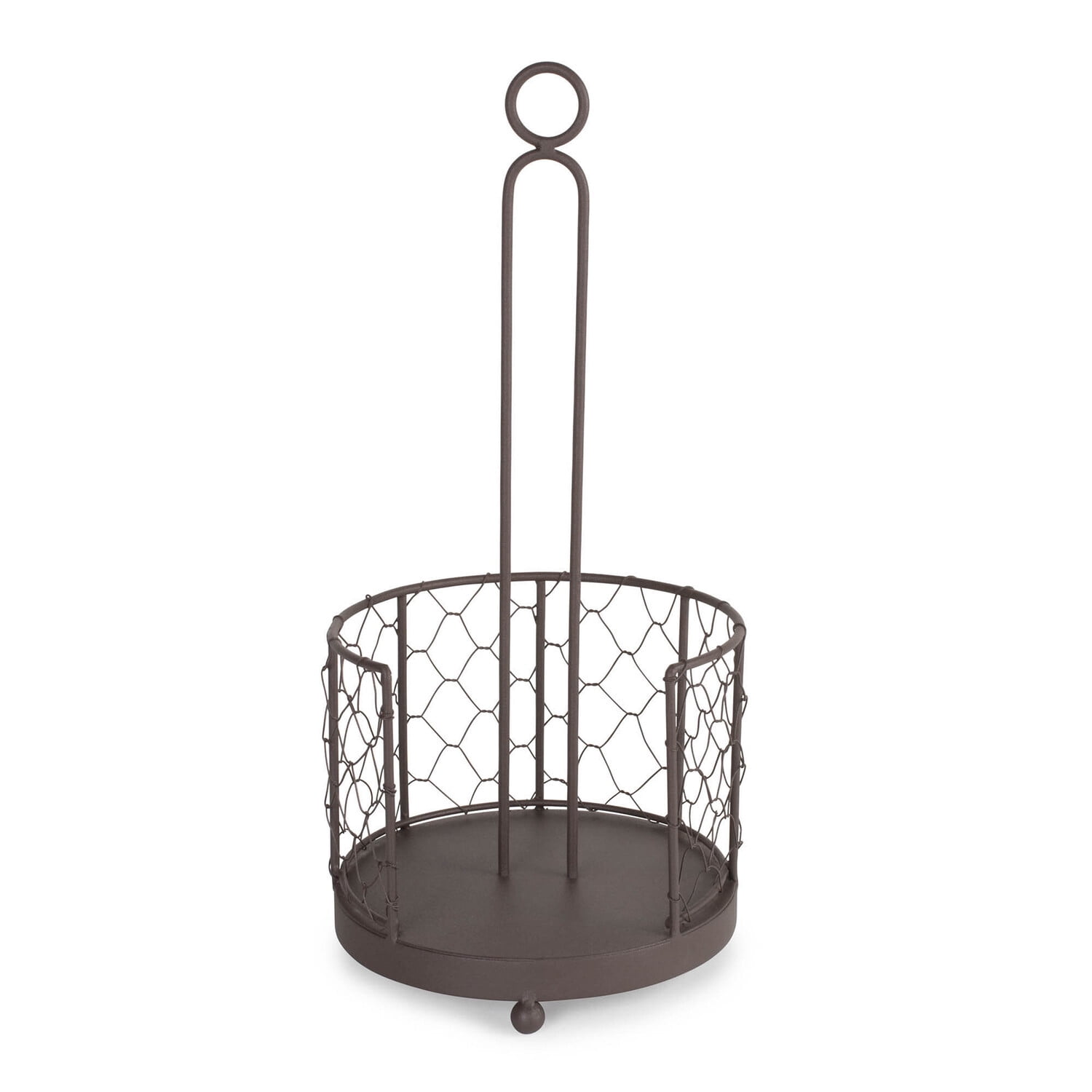 DII Metal Kitchen Storage Collection Farmhouse Stand Chicken Wire Paper Towel Holder, Rustic Bronze