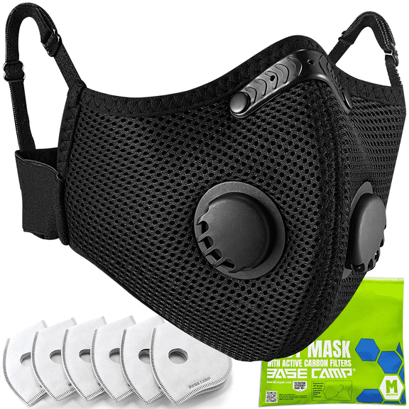 Dust Mask, Breathable Reusable Face Mask with 4 Activated Carbon Filters for Woodworking Construction Mowing Grinding Cycling Mask