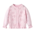 thumbnail image 1 of Breathable Knit Cardigan For Girls Lightweight Lace Openwork Blend Fall Jacket Outerwear For Toddler Kids Suitable Children 2 To 11 Years, 1 of 6