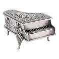 thumbnail image 4 of piano shaped rose flower carved zinc alloy jewelry box case jewellery storage, 4 of 5