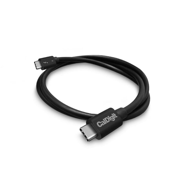 CalDigit Thunderbolt 4 Cable - 40Gbps 100W Power Delivery, Compatible with Thunderbolt 3 & USB Type C, MacBook Pro, iMac, iPhone 15 Max, Black (0.8 Meter 2.62 Feet, Thund