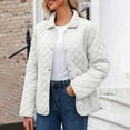 thumbnail image 5 of Vividxx Fall Jackets For Women 2025 Casual Solid Color Lapel Long Sleeve Quilted Outerwear Fall Fashion Outfits, 5 of 9