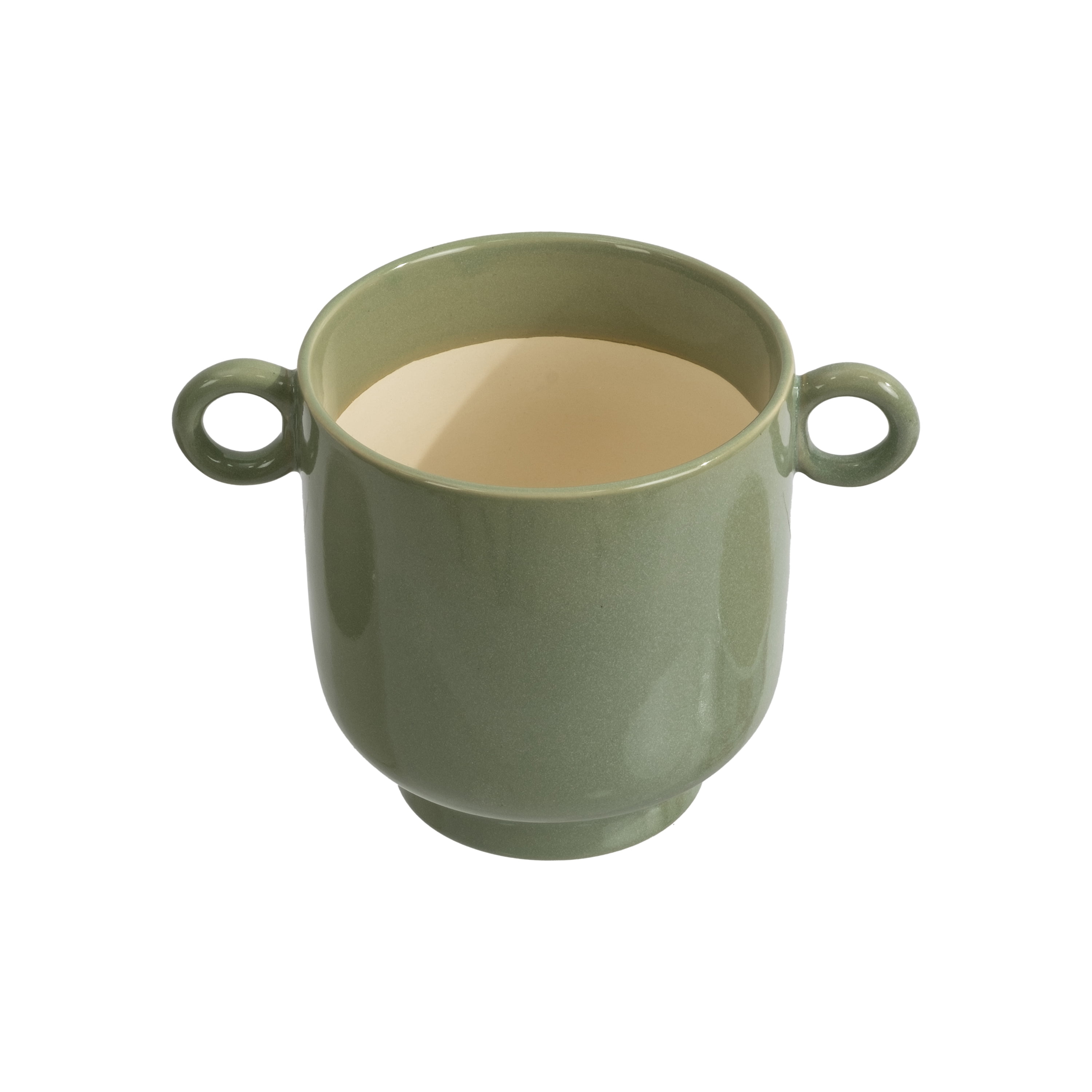 Beautiful 6" Soft Teal Handled Ceramic Planter by Drew Barrymore
