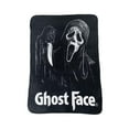 thumbnail image 1 of Ghostface Scream Holding Knife Throw Blanket, 1 of 1