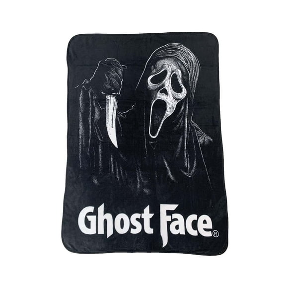 Ghostface Scream Holding Knife Throw Blanket