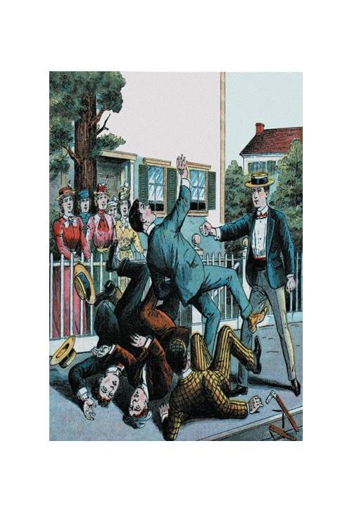Punch Sends Them Sprawling Print Unframed Paper Poster Giclee 20x29 Walmart Com Walmart Com
