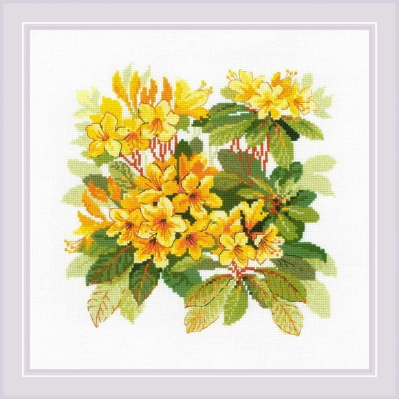 RIOLIS Counted Cross Stitch Kit 15.75""x15.75""-Rhododendron (10 Count) -R1922