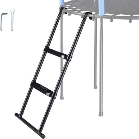 Universal Trampoline Ladder with Wide Skid-Proof Steps Fit 12-15 FT or Larger Trampolines Kid Outdoor