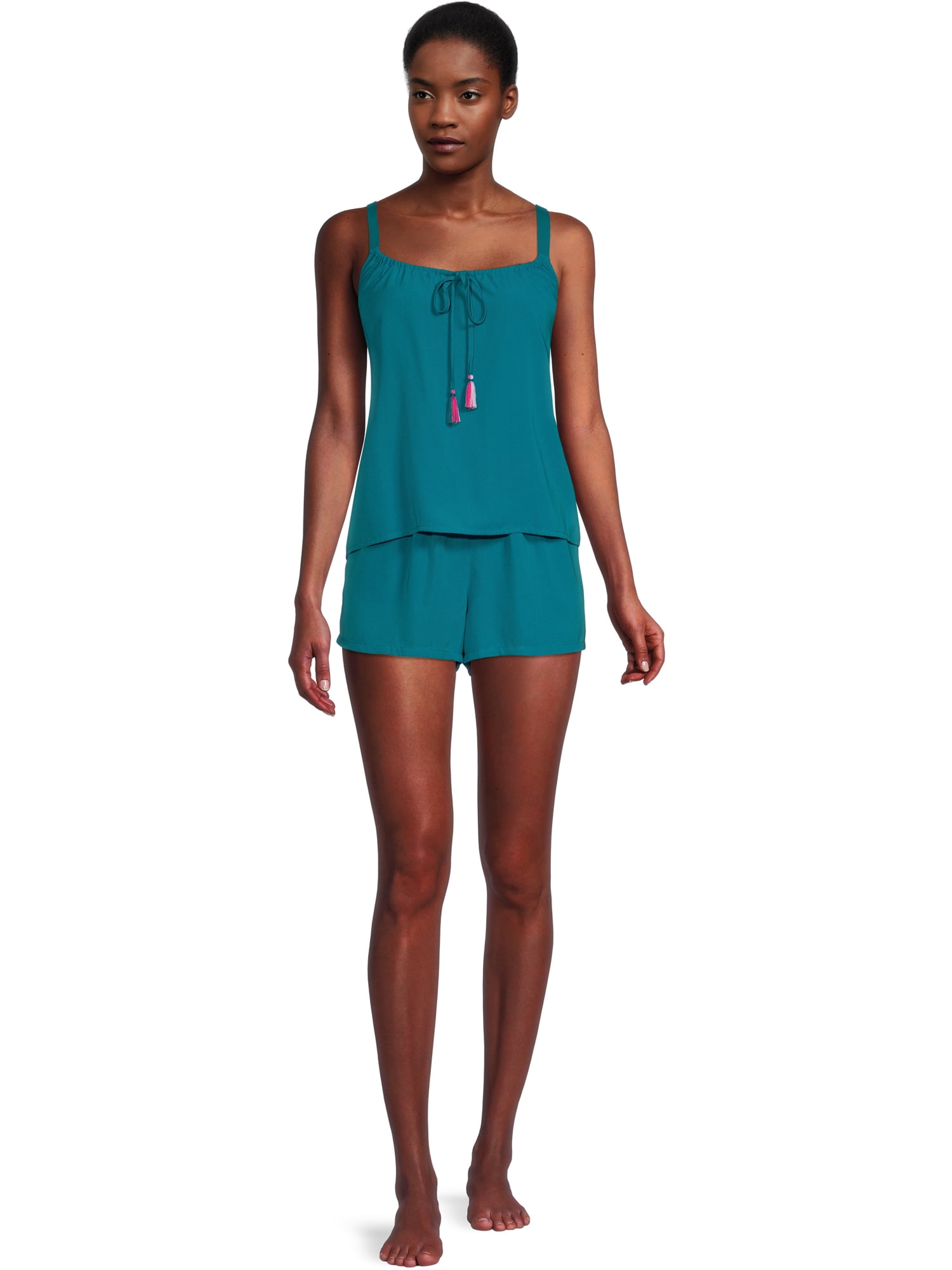 The Pioneer Woman Woven Camisole and Shorts Pajama Set, 2-Piece, Women’s