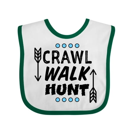 

Inktastic Crawl Walk Hunt in Blue with Arrows Gift Baby Boy or Baby Girl Bib