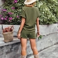 thumbnail image 7 of HAiming Womens Two Piece Sets Summer Short Sleeve V Neck Tops and Drawstring Shorts Outfits Trendy Casual Loungewear, 7 of 7
