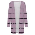 thumbnail image 4 of Usmixi Cardigan Coats for Women Cardigan for Women Fashion Striped Print Loose Open Front Coats Fall Winter Long Sleeve Lightweight Comfy Cardigan Outwear with Pocket, 4 of 5